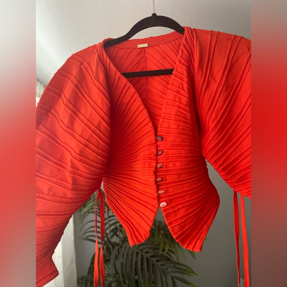 NWOT Cult Gaia Blair Cardigan Orange - Picture 9 of 12